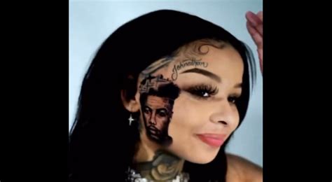 Blueface shocks family with face tattoo tribute to Chrisean Rock